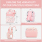 Maryas Small Diaper Bag - Pink Diaper Backpack For Moms & Girls - Waterproof Baby Bag With Insulated Pockets & Stroller Straps