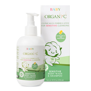 Organyc Baby Shampoo & Body Wash with Skin-Nurturing Cotton Seed Oil, Gentle Kids Body Wash, Naturally Formulated Baby Essential