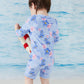 Umelok Baby Girls Swimsuit One Piece Full Zip With Long Sleeve Upf 50+ Sun Protection Sunsuit Purple-Geranium,9M