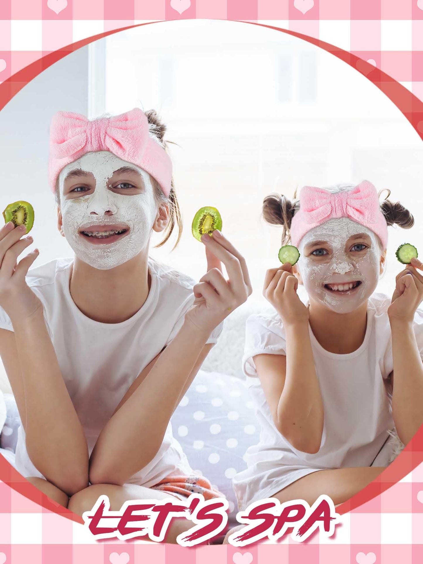 Sintuff 24 Pcs Sleepover Party Supplies For Girls 6 Spa Party Robes 6 Tote Bags 6 Headbands 6 Spa Masks(Size 6,Pink)