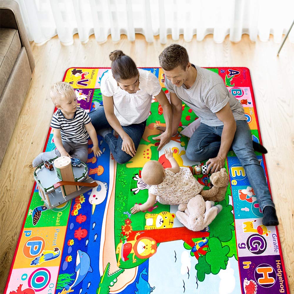 Teytoy Baby Cotton Play Mat, Crawling Mat For Floor Mat Large Super Soft Extra Thick (0.6Cm), Plush Surface Foldable Non-Slip No