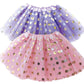 Dress Up Tutu For Girls Pink & Purple Polka Dot Tutus Set Glitter 2 Tulle Skirt Halloween Easter, Spring, Birthday Gift, Dressup