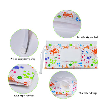 Farever Baby Wipe Dispenser, 4 Pack Portable Refillable Wipe Holder, Reusable Lightweight Wipes Container Case Holder For Travel