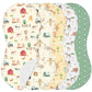 SmoothNovelty 5 Pack Farm Animals Baby Burp Cloths Soft Absorbent Burping Rags for Newborns 19x9 Spit up Cloths for Boy Girl New