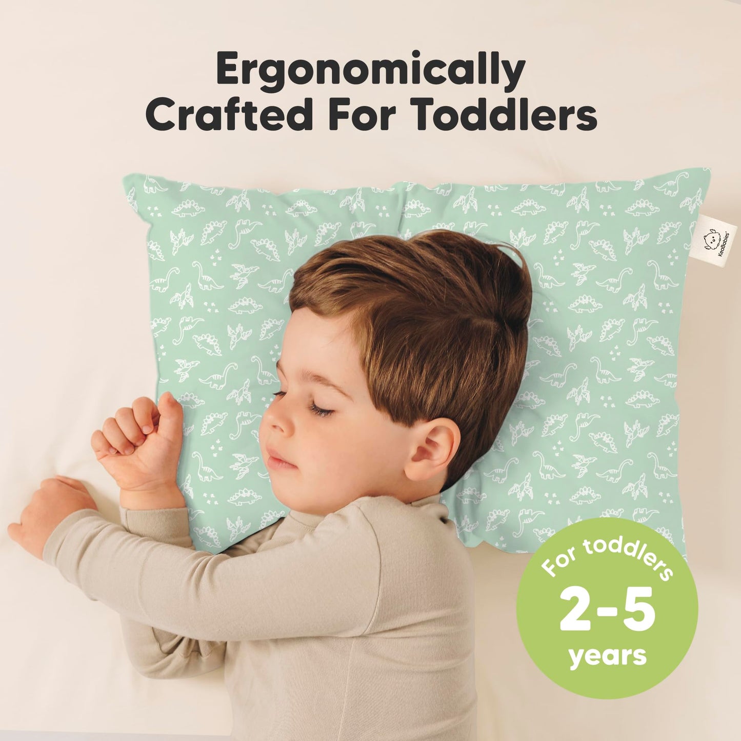 2-Pack Toddler Pillow - Soft Organic Cotton Toddler Pillows For Sleeping - 13X18 Small Pillow For Kids - Kids Pillows For Sleepi