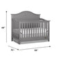 Dream On Me Ella 5-In-1 Full Size Convertible Crib In Storm Grey, Greenguard Gold Certified