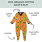 Honestbaby Baby Celebration Sleep & Play Footed One-Piece Pajama Sleeper 100% Organic Cotton, Ooey Gooey Pizza, Newborn