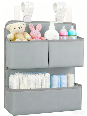 KIKJOK Hanging Diaper Organizer for Bassinet/Crib/Playpen/Playard - Hold 80+ Diapers - Changing Table Diaper Holder Attachment A