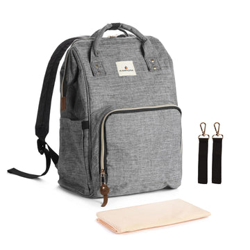Ramhorn Diaper Bag Backpack Multifunction Waterproof Travel Back Pack for Mom Grey