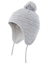 Connectyle Girls Boys Knit Kids Hat Fleece Lined Beanie Cap With Earflap Warm Winter Beanies L Grey