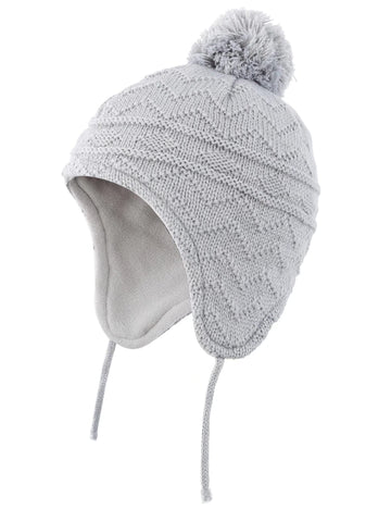 Connectyle Girls Boys Knit Kids Hat Fleece Lined Beanie Cap With Earflap Warm Winter Beanies L Grey