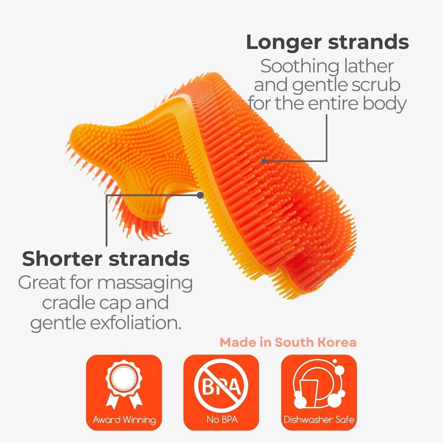 Innobaby Bathin' Smart Silicone Bath Scrub For Babies Toddlers And Adults In Double Sided Sensory Fish Shape, Gently Exfoliate F