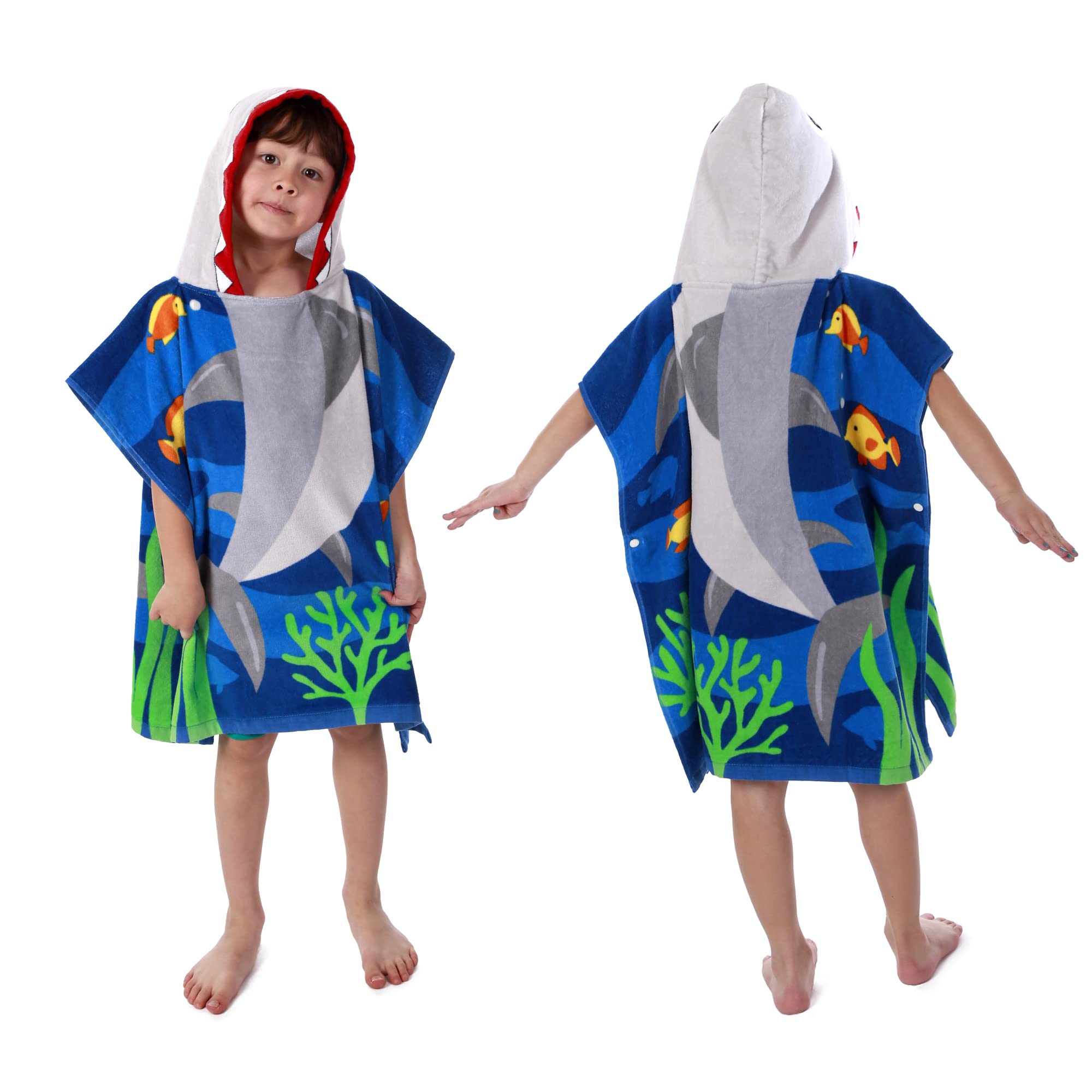Lobetoaed Kids Hooded Beach Bath Towel, Baby Surf Poncho Changing Robe Toddlers WBCBBB09QQGY1LR