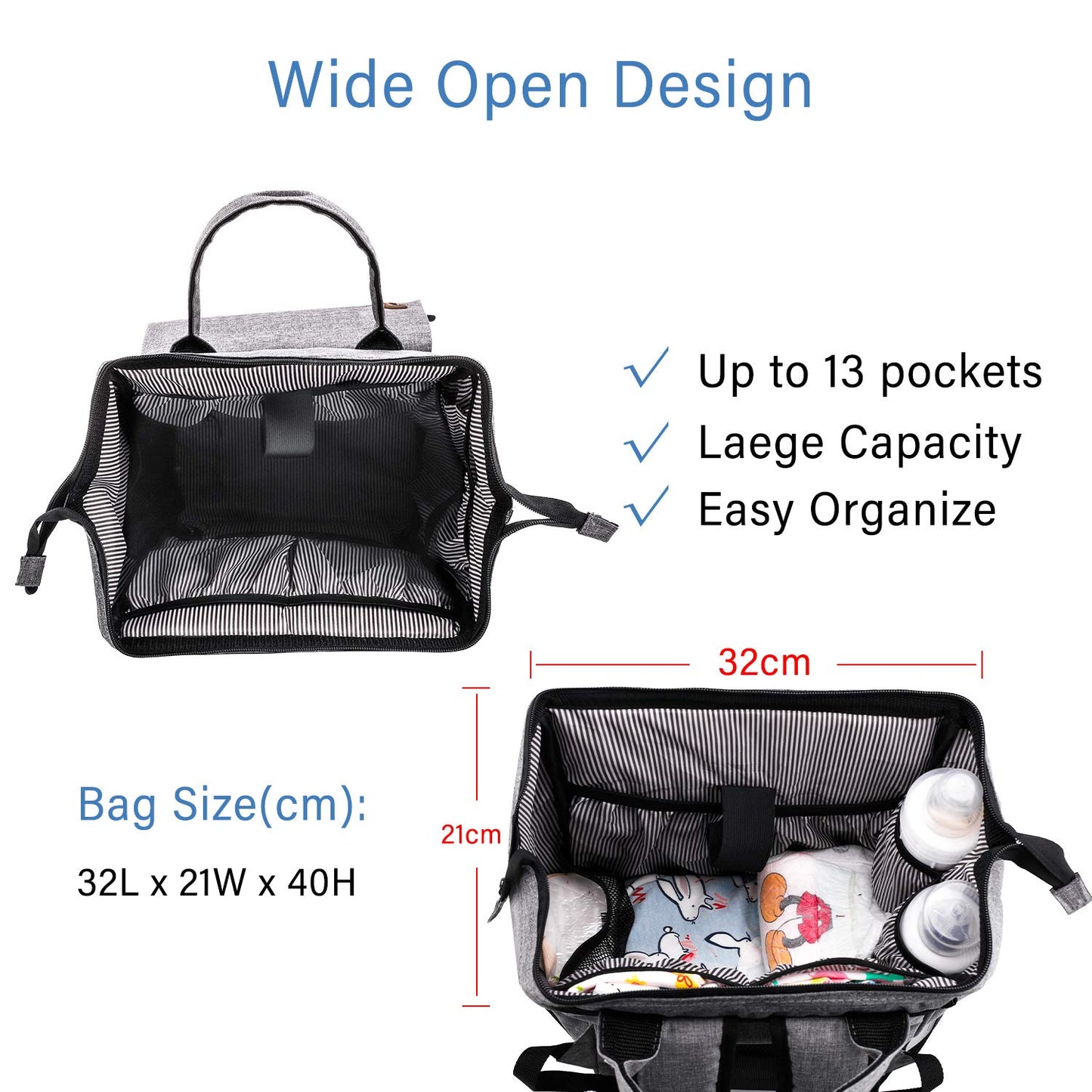 Versatile Large Diaper Bag Backpack - Stylish, Waterproof Diaper Backpack, Multi-functional Baby Diaper Bag for Mom, Panalera Pa