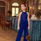 Grace Karin Blue Romper Size 8-10 Fashion Sequin Costumes Fashion Formal Romper Tween Overall