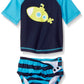 Kiko & Max Boys' Rashguard And Diaper Cover Swim Set, Navy Submarine, M