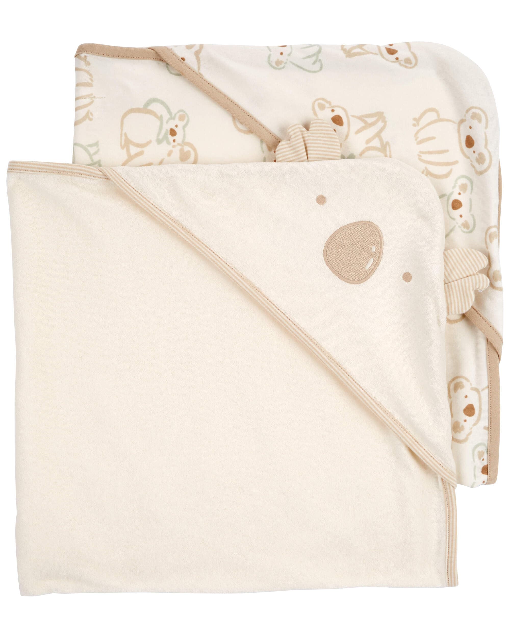 Carter'S Baby Hooded Towel (2-Pk Ivory/Khaki) – WBCBBB0D98X6275