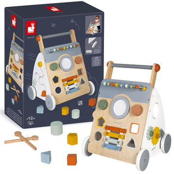 Janod Sweet Cocoon Wooden Multi-Activity Baby Walker - Ages 12 Months+ - J04410