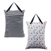 Alvababy 2 Pack Large Wet Dry Bag Waterproof Hanging Cloth Diaper With Double Zippered Pockets 25X18 Inches Hl-Wb01H001A