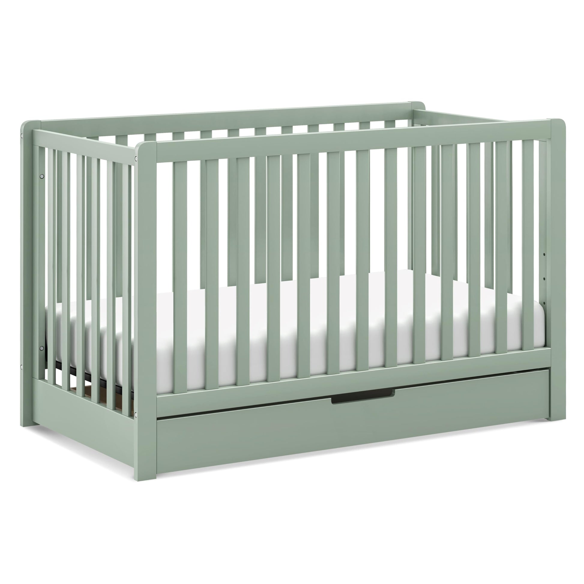 Carters by Davinci Colby 4-in-1 Convertible Crib with Trundle Drawer in Light Sage, Greenguard Gold Certified, Undercrib Storag