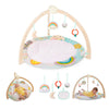 B. Baby - Wooden Baby Gym - Soft Play Mat - 5 Hanging Sensory Toys - Developmental Activities - Newborn - Sunrise To Sunset Play