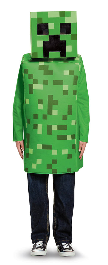 Creeper Classic Minecraft Costume, Green, Medium (7-8)