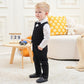 Toddler Boy Clothes Suit Gentleman Wedding Outfits, Formal Dress Shirt+Bowtie+Vest+Pants, Us 18-24 Months = Tag 90