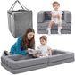 Portable Toddler Travel Bed|3-in-1 Convertible Sofa Bed High-Density Foam Floor Lounger for Kids,Collapsible Napmat with Waterpr