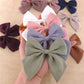 Original Linen Bow Hair Clips Baby Girls Women Large Sailor Bows Kids Baby And Mom Hair Bow Alligator Clips White Navy Pink Neut