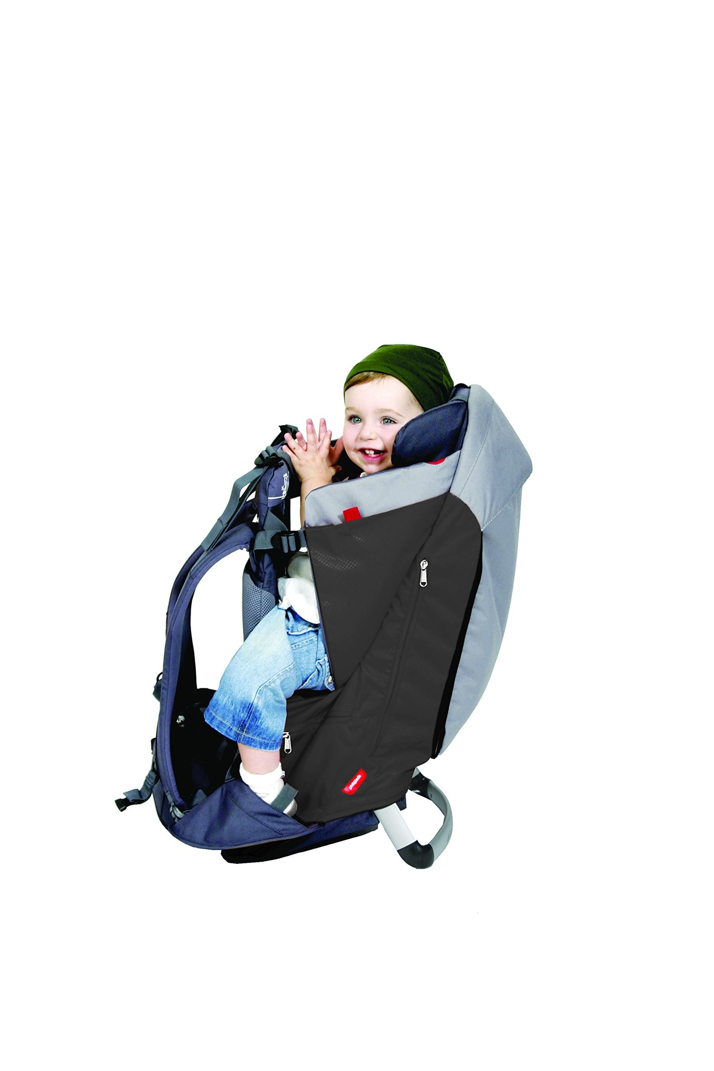 Phil&Teds Escape Child Carrier Frame Backpack, Charcoal - Height Adjustable Body-Tech Harness - Articulating Dual Core Waist Bel