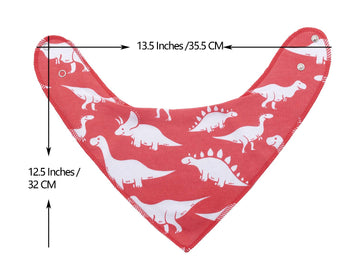 Maiwa 10-Pack Dinosaur Bandana Bibs For Baby Boys For Drooling Feeding And Teething