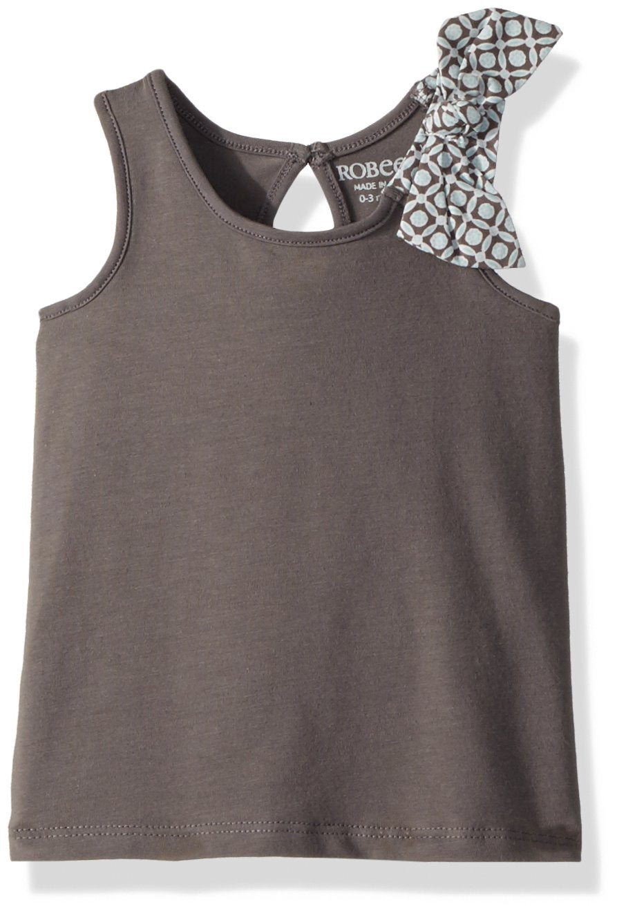 Robeez Baby Girls Tank Top, Geo Charcoal, 3 Months