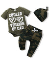 Nzrvaws Baby Boy Clothes Newborn Boy Outfit 3-6 Months Romper Short Sleeve Cooler Version Of Dad Top Camouflage Long Pants Hat 3