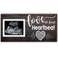Yudarte New Mom Gifts - Pregnancy Announcements Baby Ultrasound Picture Frame - Love At First Heartbeat Sonogram Photo Frame 4X3