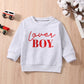 Karuedoo Toddler Baby Boy Girl Valentines Day Outfit Crewneck Sweatshirt Pullover Top Letter Print Long Sleeve T-Shirt Blouse (L