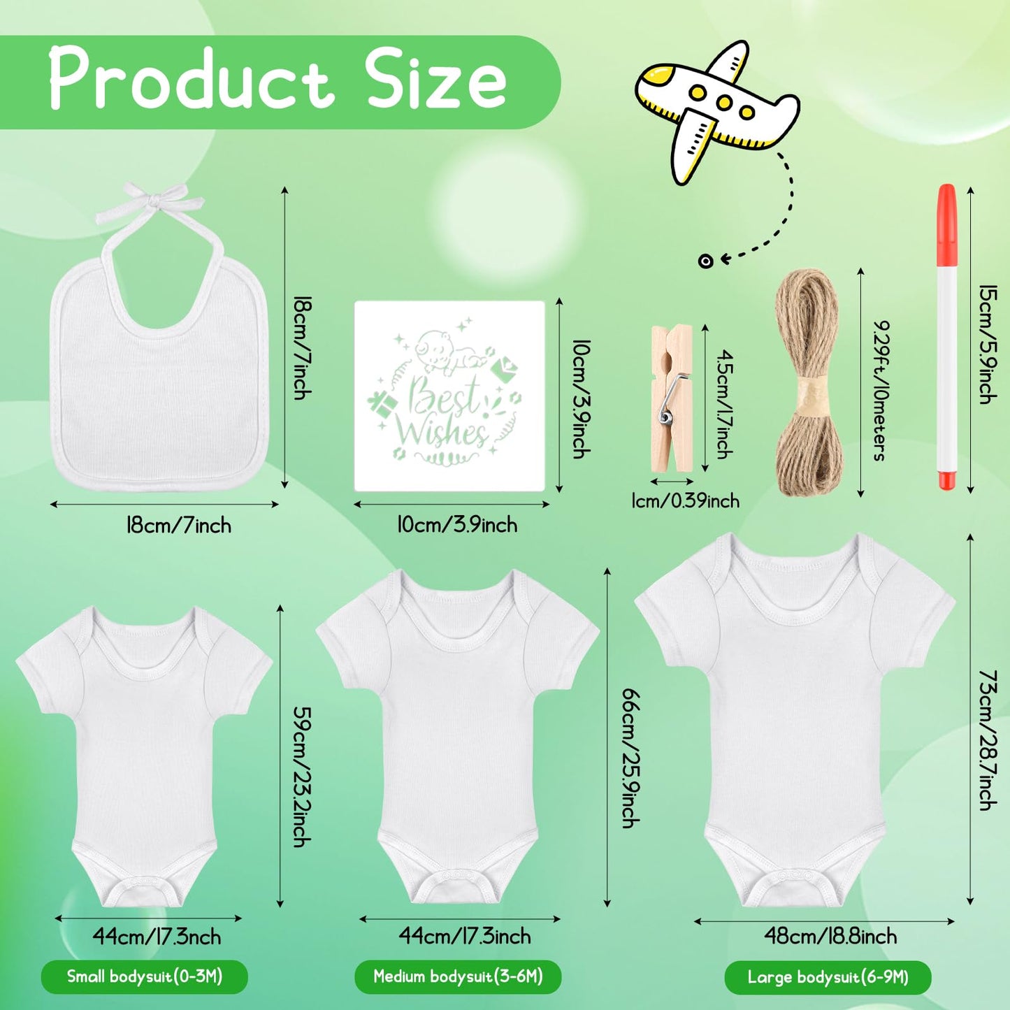 Bouboni 110 Pcs Diy Baby Bibs Bodysuit Set Baby Shower Game 12 White Baby Bibs 12 White Newborn Bodysuit 12 Fabric Markers 24 St