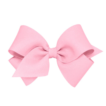 Wee Ones Girls' Classic Grosgrain Hair Bow On A Weestay Clip With Plain Wrap, Small, Pearl Pink