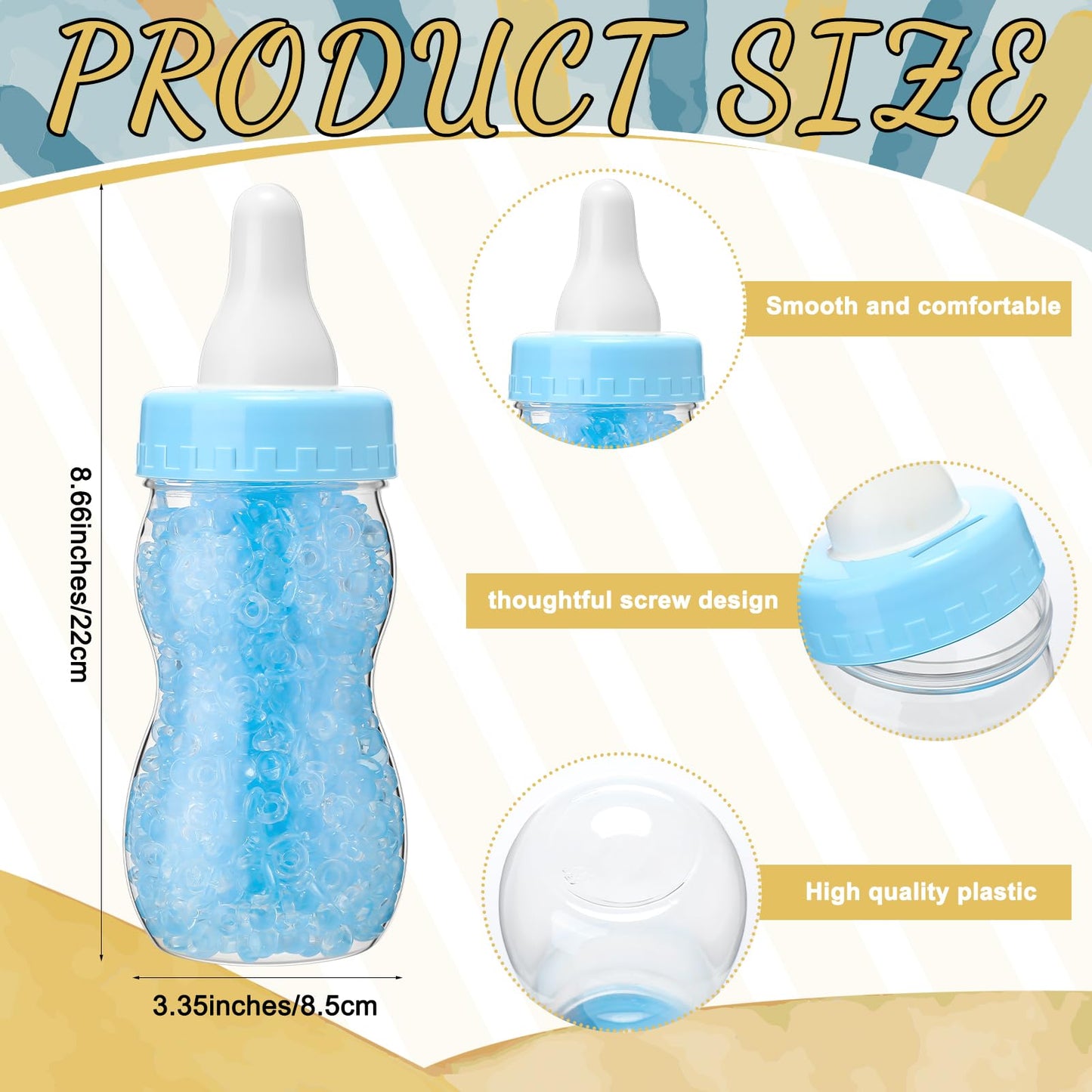 Roowest 512 Pcs Baby Shower Games Guess How Many Pacifiers Sign 100 Small Guessing Games 10 Hb Pencils 750Ml Milk Bottle 400 Acr