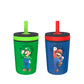 Zak Designs The Super Mario Bros. Movie Kelso Toddler Cups For Travel or At Home, 15oz 2-Pack Durable Plastic Sippy Cups With Le