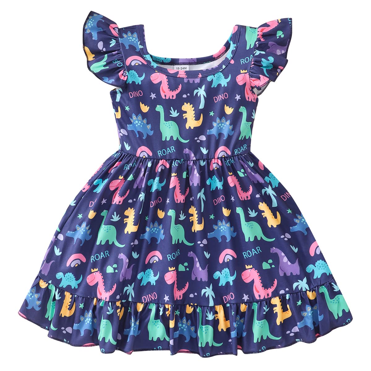 Zarmfly Girl Dinosaur Dress Kids Summer Dresses Back To School Outfits Dinosaur Clothes For Girls 5T