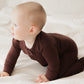 Vaenait Baby Toddler Boys Girls Solid Footie Pajama Cozy Modal Darkbrown 3-6M
