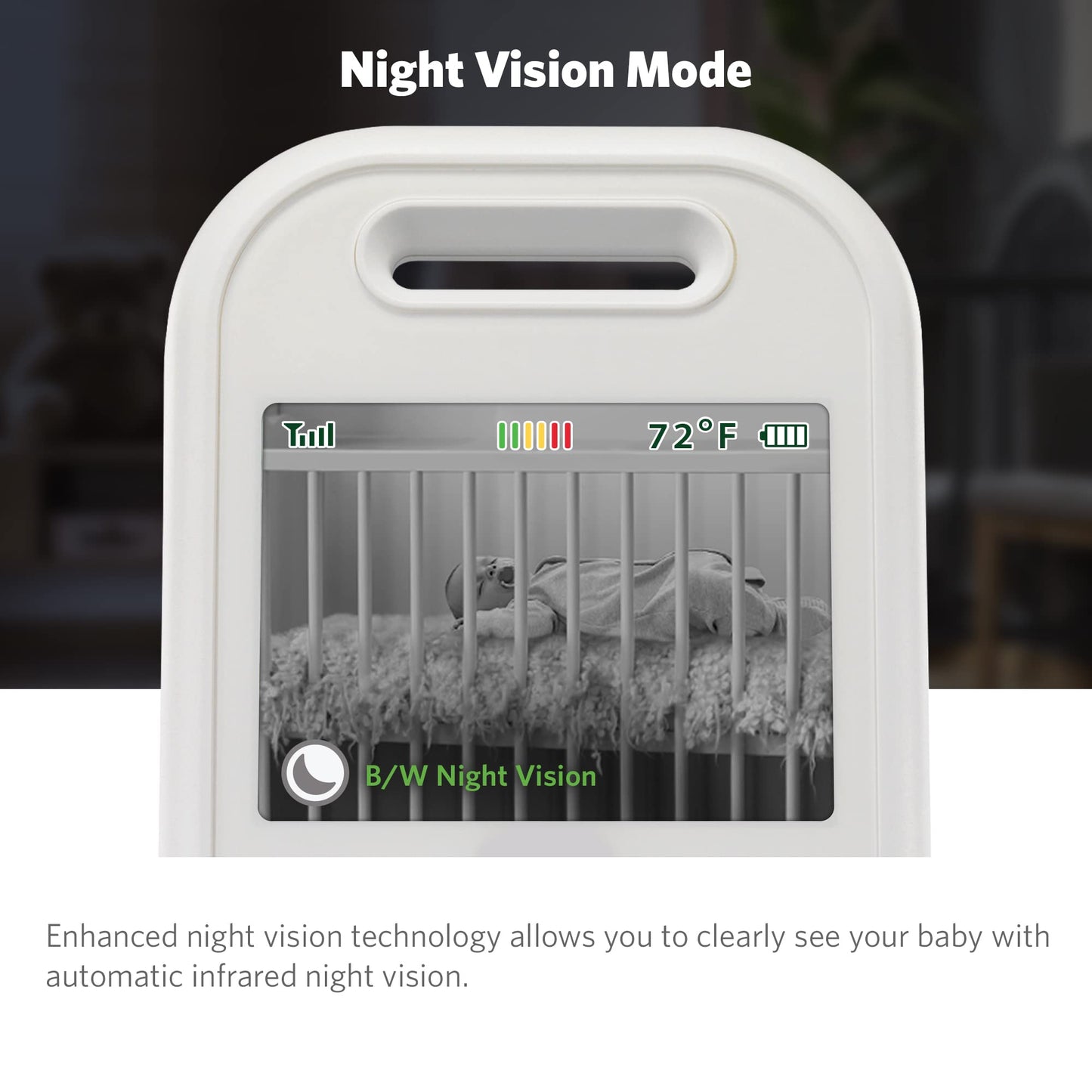 Leapfrog Lf2513 Baby Monitor, 2.8' Ips Lcd Screen, Pan-Tilt-Zoom, 1000Ft Range, Night Vision, Soothing Lullabies, Night Light,
