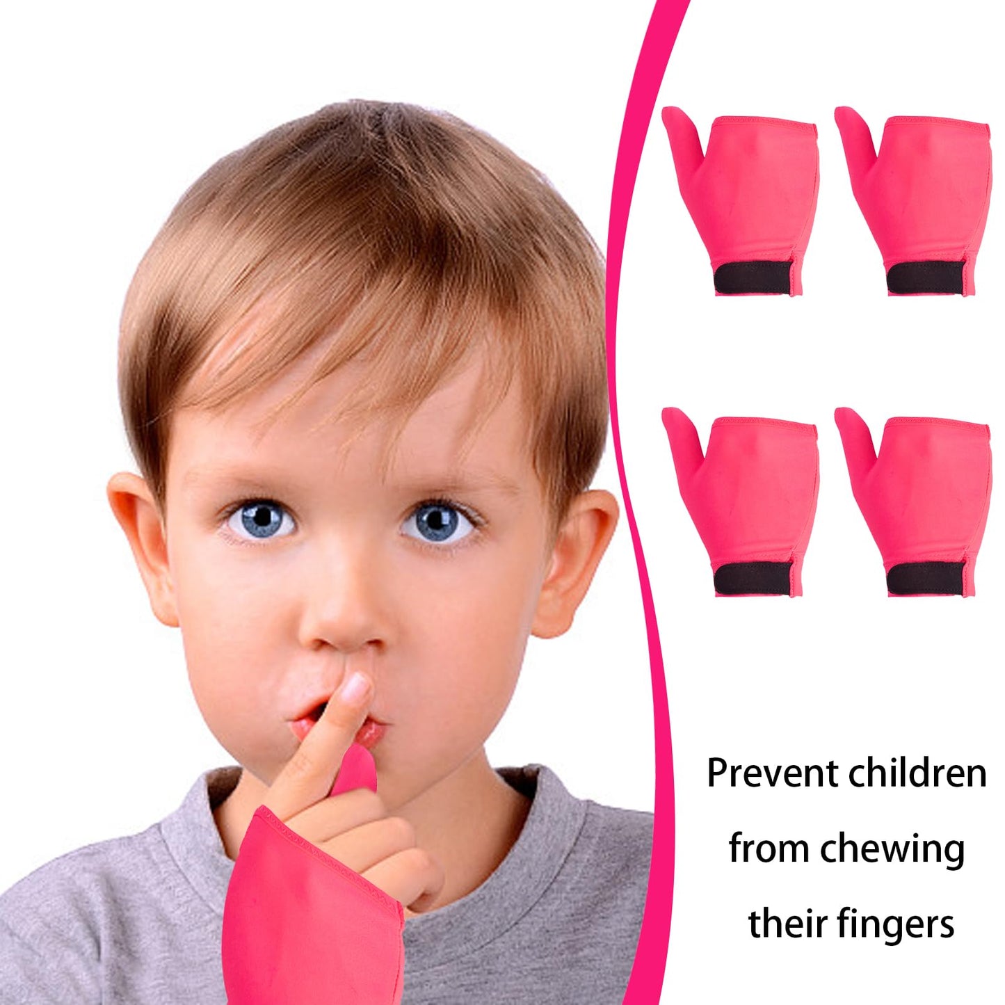 4Pcs Thumb Guard Kids Anti-Sucking Glove Chewy Compression Thumb Guard For Ages 5-12