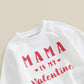 Valentine'S Day Infant Baby Girl Boy Outfit Clothes Letter Sweatshirt Top Elastic Waist Pants Set Fall Spring (White, 6-9 Months