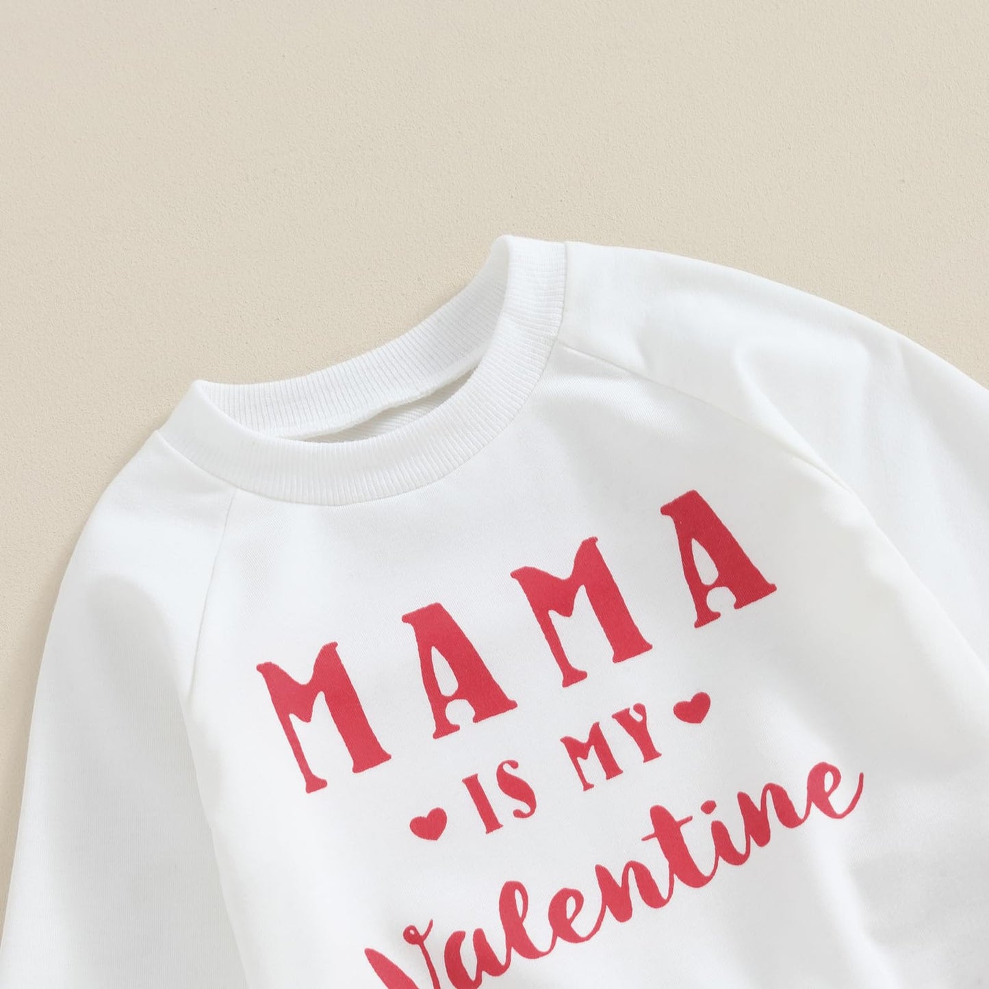 Valentine'S Day Infant Baby Girl Boy Outfit Clothes Letter Sweatshirt Top Elastic Waist Pants Set Fall Spring (White, 6-9 Months