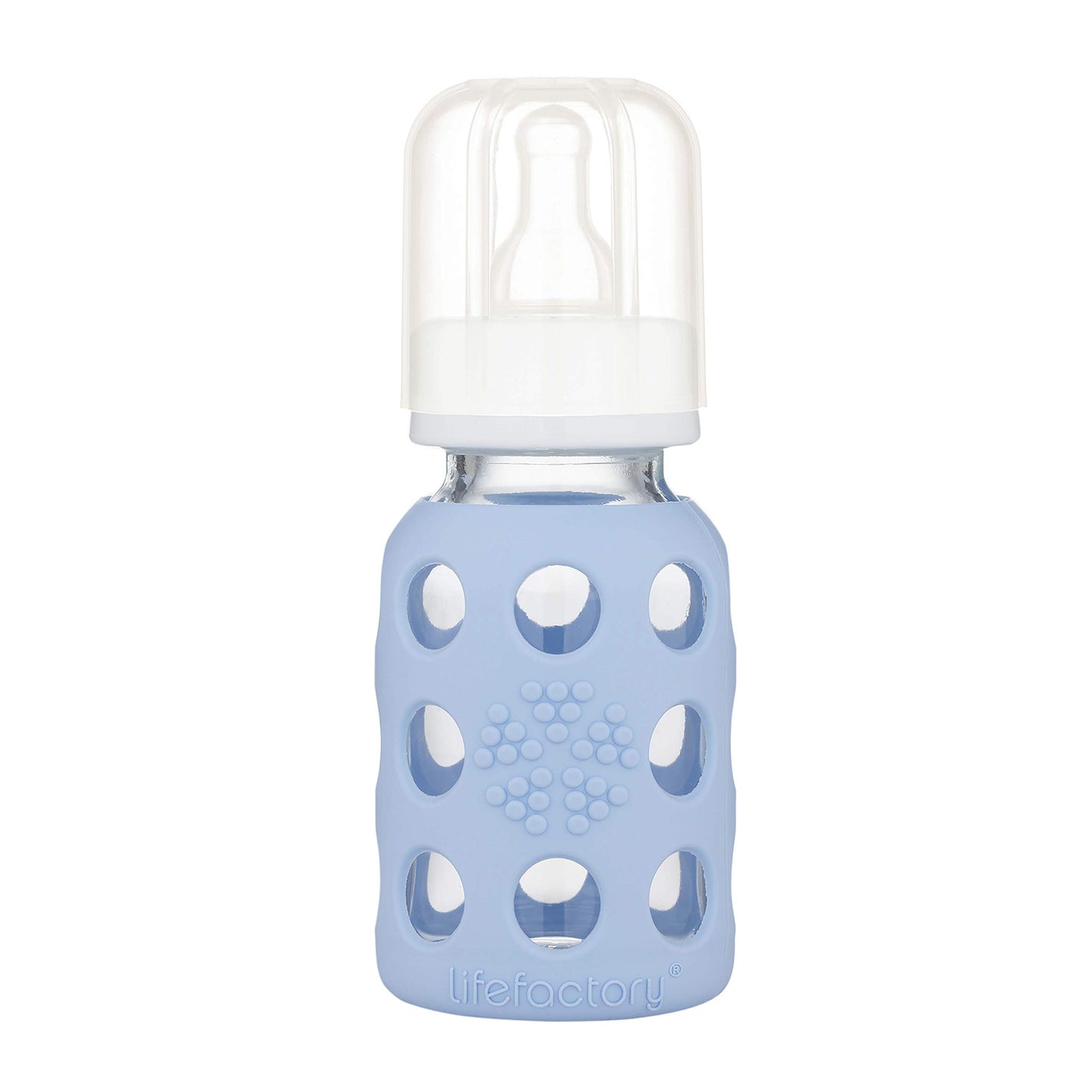 Lifefactory Glass Baby Bottle With Stage 1 Nipple And Protective Silicone Sleeve Blanket 4 Oz