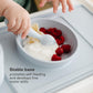 Ezpz Mini Bowl For 12 Months+ (Pewter) - 100% Silicone Suction Bowl With Built-In Placemat For Toddlers - Comes With A Reusable