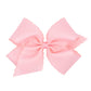Wee Ones Girls Classic Grosgrain Moonstitch Edge Hair Bow, No-Slip Hair Clip, Handmade, Light Pink, King