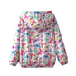 Welaken Baby Girls' Water-Resistant Butterfly Printed Jacket Lightweight And Breathable Fall Windbreaker