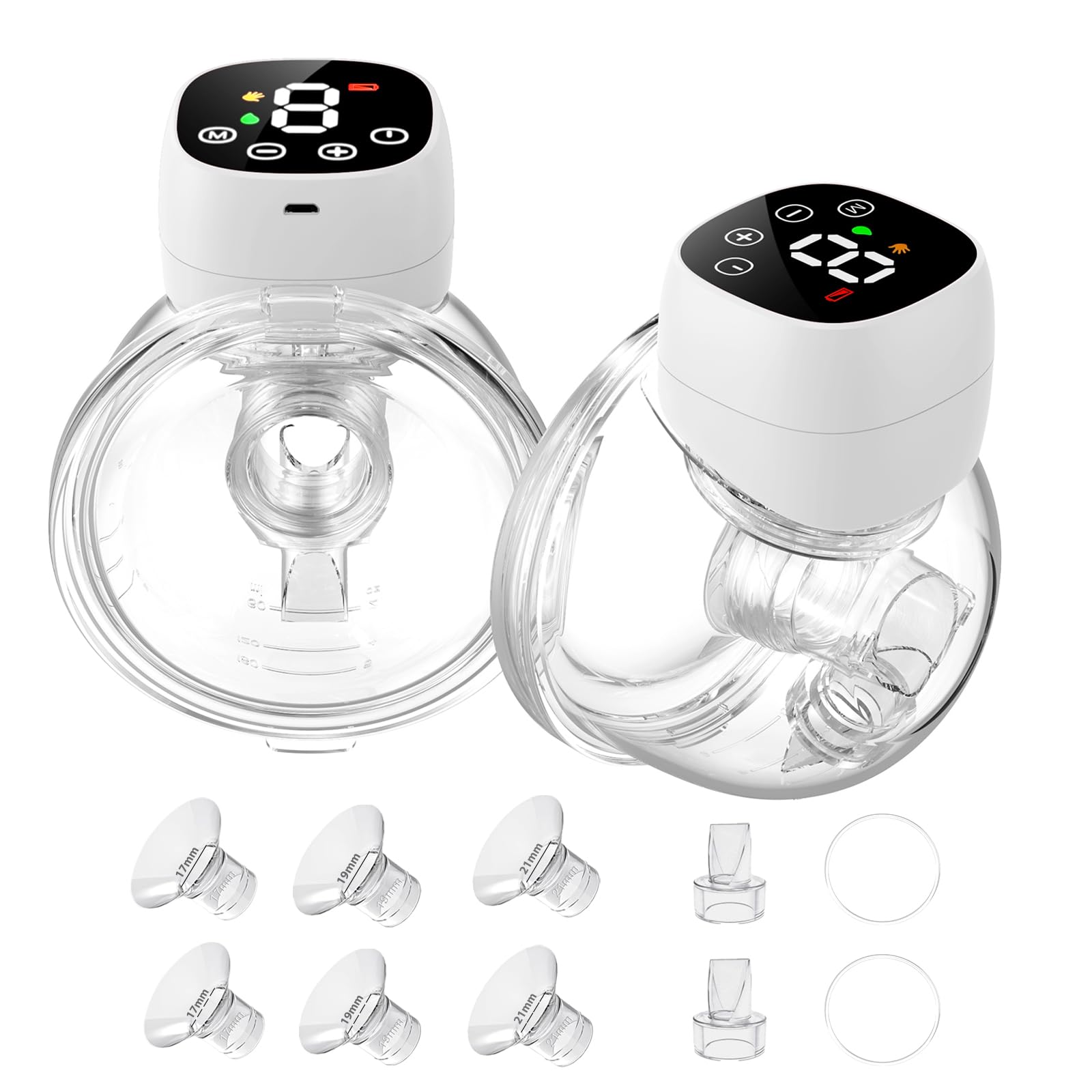 Nonlet Hands Free Breast Pump, Wearable Breastfeeding Pump 3 Modes & 9 Levels, Low Noise Electric Portable Breast Pumps With Led